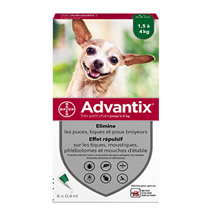 Medicinsk malpractice Sammensætning klip Advantix Anti-loppa Mycket liten hund 1,5 kg till 4 kg - 6 p. - ELANCO