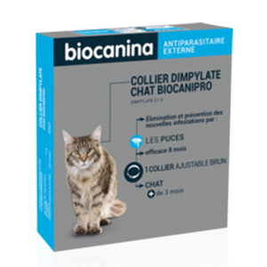 Collier Dimpylate Chat Biocanipro - 2,1 g - Puces et tiques - BIOCANINA - Produits-veto.com