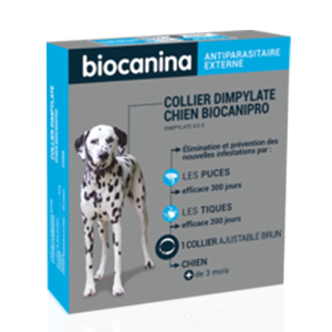 Collier Dimpylate Chien Biocanipro - 4,5 g - Puces et tiques - BIOCANINA - Produits-veto.com