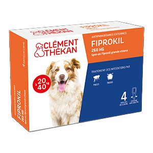 Fiprokil - 268 mg - Große Hunde - Antiparasitär - von 20 bis 40 kg - CLÉMENT THÉKAN