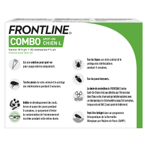 Frontline Combo - Anti-puces - Chien - L - 4 pipettes - back - Produits-veto.com