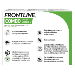 Frontline Combo - Chien - S - 4 pipettes - back - Produits-veto.com