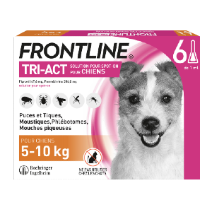 Frontline Tri-act - Anti-puces - Chien S - 6 pipettes - Produits-veto