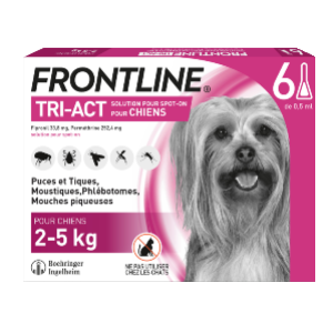 Frontline Tri-act - Anti-puces - Chien XS - 6 pipettes - Produits-veto