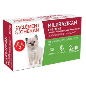 Milprazikan - Chaton - Vermifuge - de 0,5 à 2 kg - Clément Thékan - Produits-veto.com