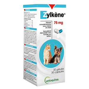Zylkene - 75 mg - Anti stress - Chat et chien - 30 comprimes - VETOQUINOL - Produits-veto.com