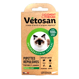 Vetosan - Pipettes répulsives - Antiparasitaire - Chat et chaton - Clément Thékan - Produits-veto.com