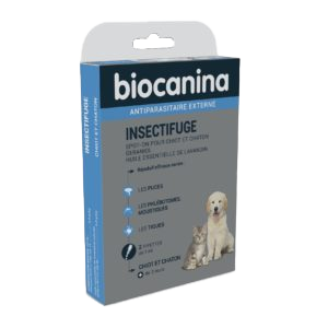 Insectifuge - Spot-On - Chiot et Chaton - 2 Pipettes 1 ml - BIOCANINA