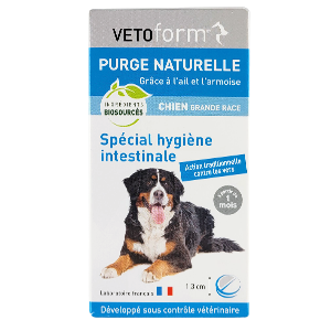 VETOFORM - Purge naturelle - Hygiene intestinale - Chien grande race - 50 cpr - DAZONT - Produits-veto.com