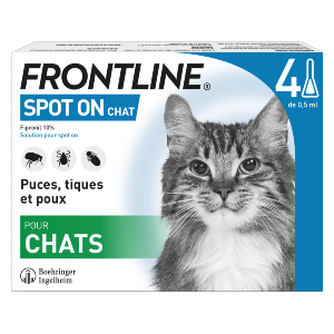 Frontline - Anti-puces - Spot On - Chat - 4 pipettes - Produits-veto.com