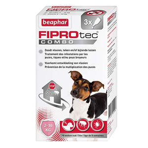FiproTec Combo - Antiparasitaires - 67 mg - Petit Chien - de 2 à 10kg - 3 pipettes - BEAPHAR - Produits-veto.com