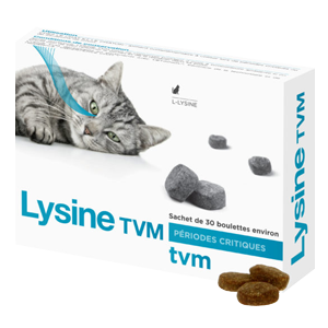 Lysine - Coryza - Herpès virus félin - 30 boulettes - TVM - Produits-veto.com
