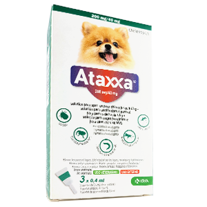 Ataxxa - Anti-puces & tiques - Très petit chien - < 4kg - 3pipettes - KRKA - Produits-veto.com