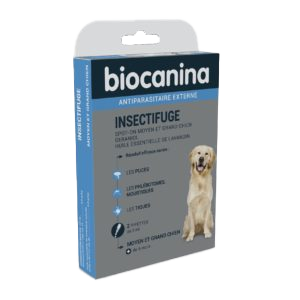 Insectifuge - Spot-on - Moyen et Grand chien - 2 pipettes - Biocanina - Produits-veto.com