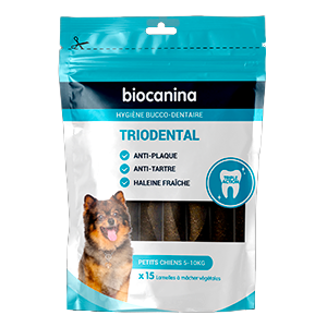 Triodental - Hygiène bucco-dentaire - Petits chiens - 5 à 10 kg - 15 lamelles - BIOCANINA - Produits-veto.com